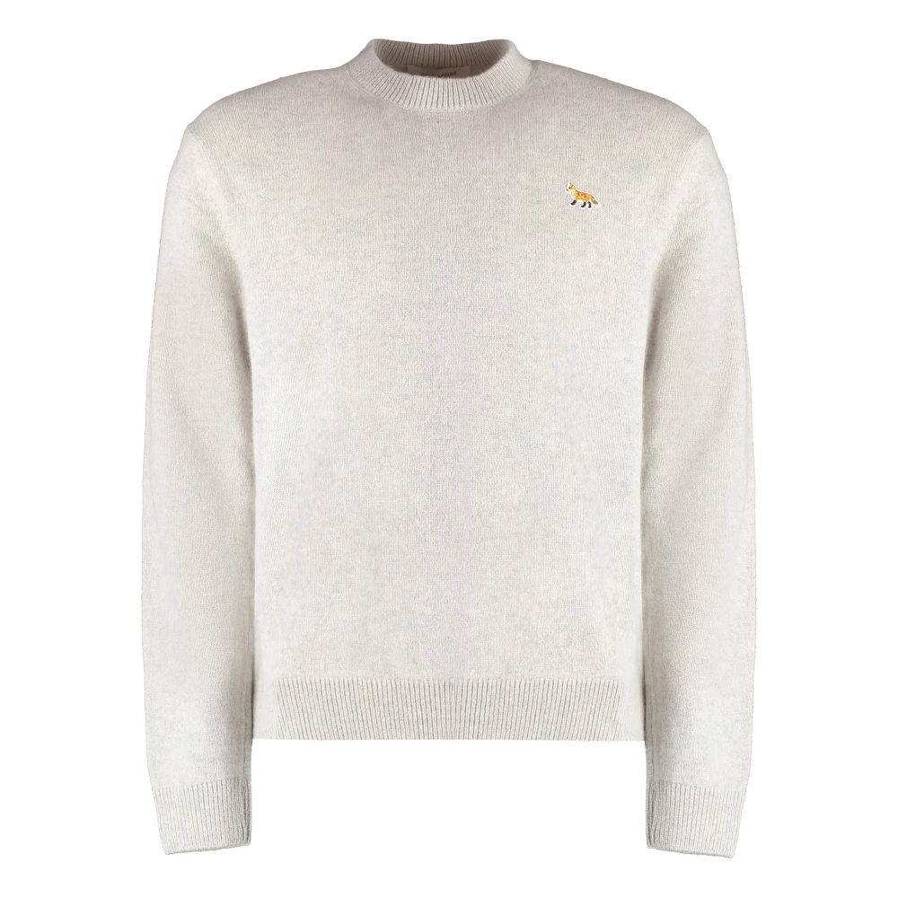 Maison Kitsuné Grijze Melange Regular Jumper Gray Heren