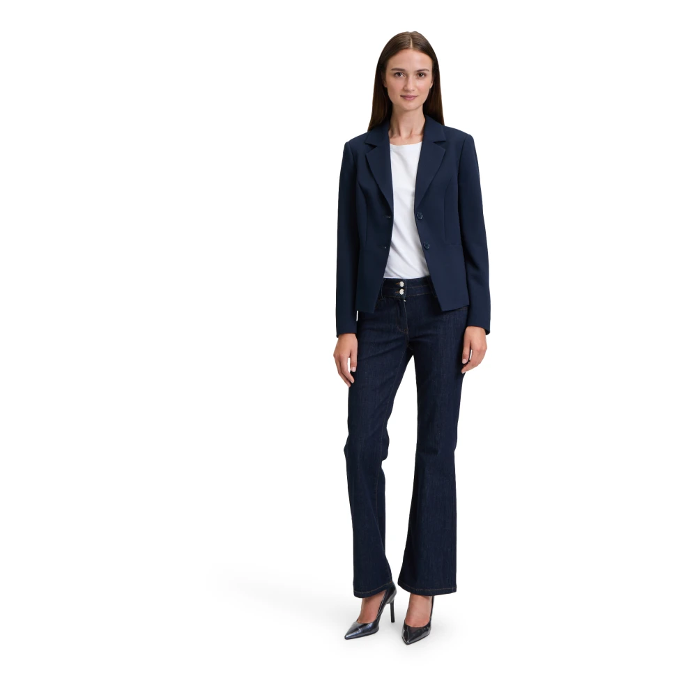 Betty Barclay Getailleerde Blazer Lange Mouw Blue Dames