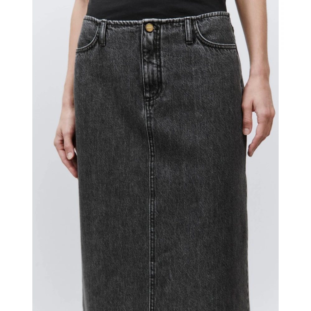 Alysi Lange grijze denim rok Gray Dames