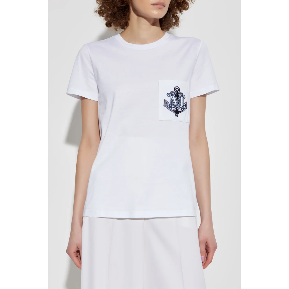 Max Mara T-shirt met zak White Dames