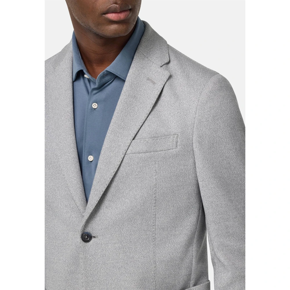 Boggi Milano B Jersey Lichtblauw Katoenmix B Jersey Jas Blue Heren