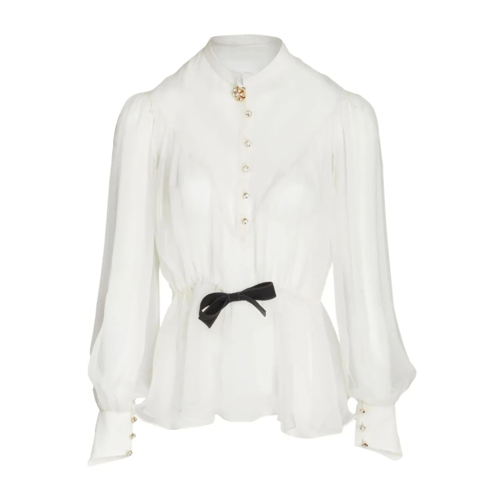 Giambattista Valli Ivoor Blouse met stijl 1102 White Dames