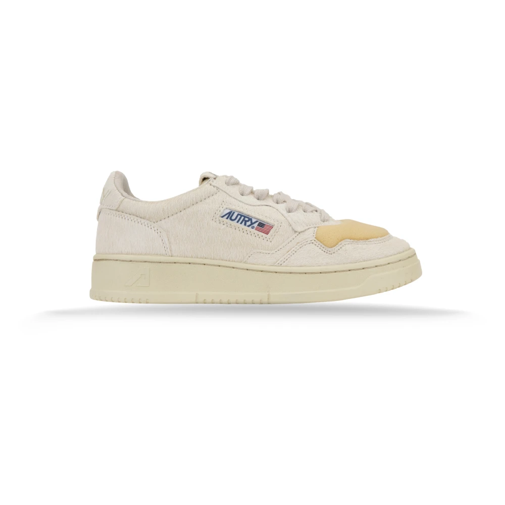 Autry Women's Beige Sneakers,, Lace-Up Trainers Size 4 Uk