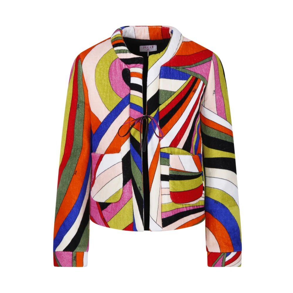 EMILIO PUCCI Blauw Fuchsia Jas Multicolor Dames