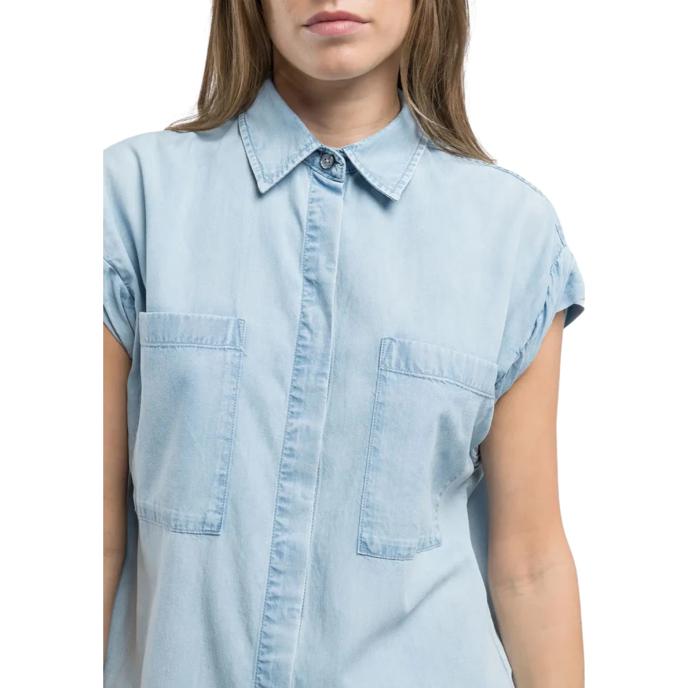 Replay Lichtblauw Overhemd Model W2191 Blue Dames