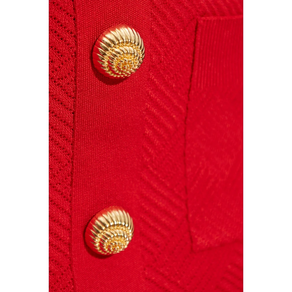 Balmain Rok met decoratieve knopen Red Dames