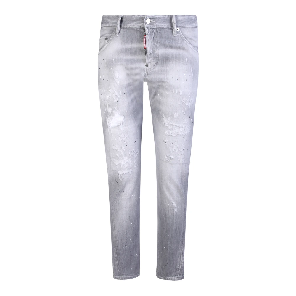 Dsquared2 Ljusgrå Twist Distressed Jeans Gray, Herr