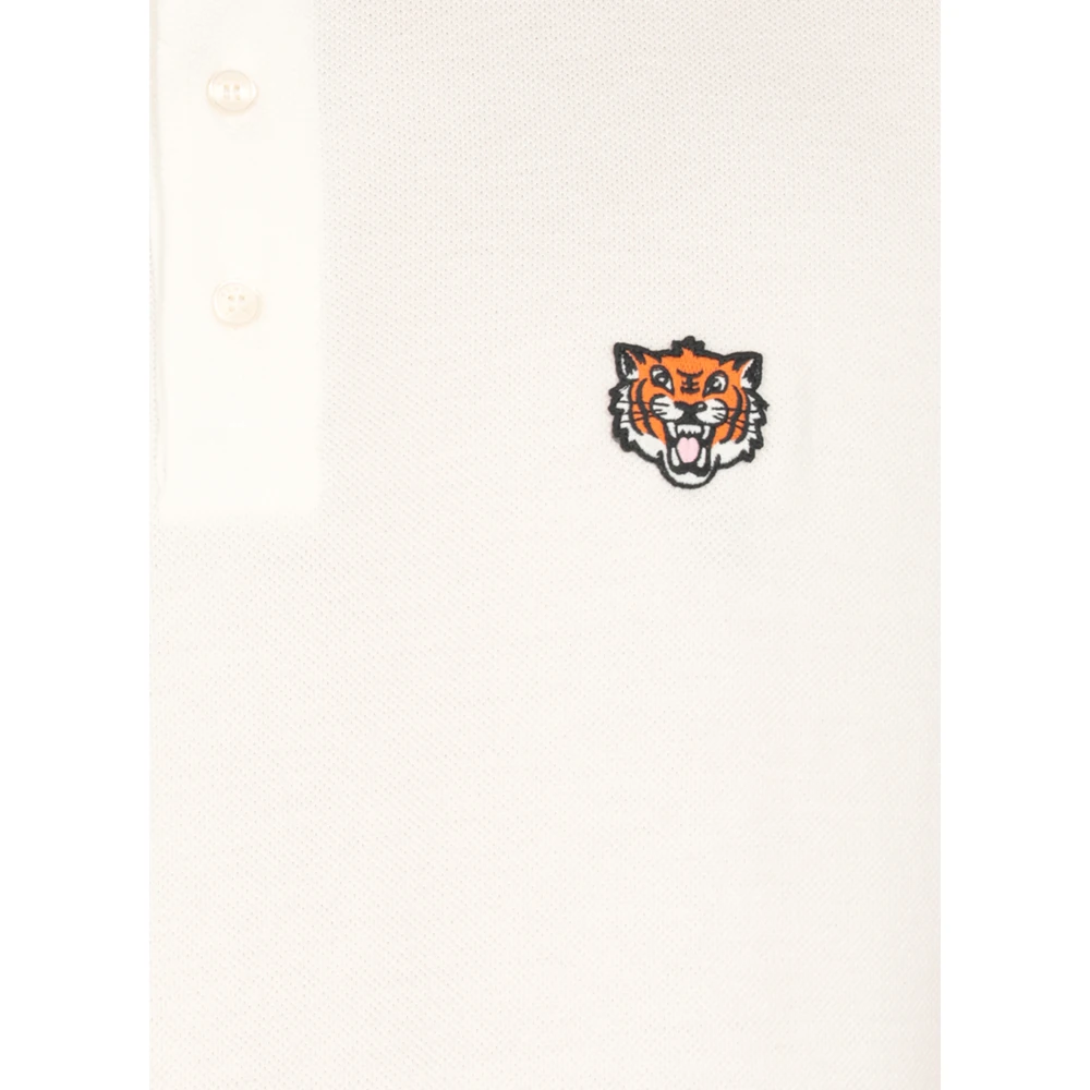 Kenzo Witte Polo Shirt met Happy Tiger White Heren