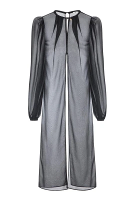 Lång blus i georgette-tyg