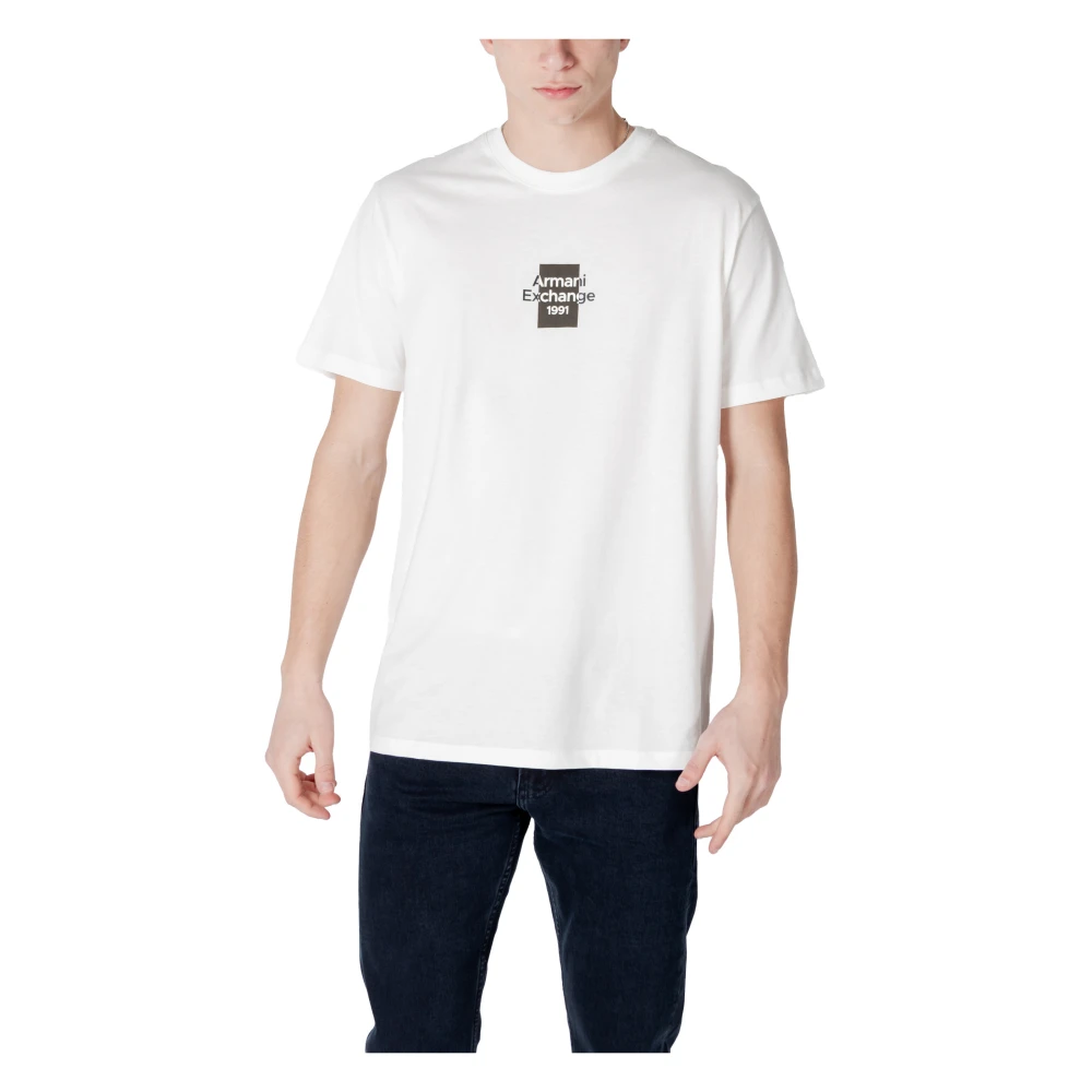 Armani Exchange Men's White Cotton T-Shirt Spring/Summer - T-Shirts - L- Tops