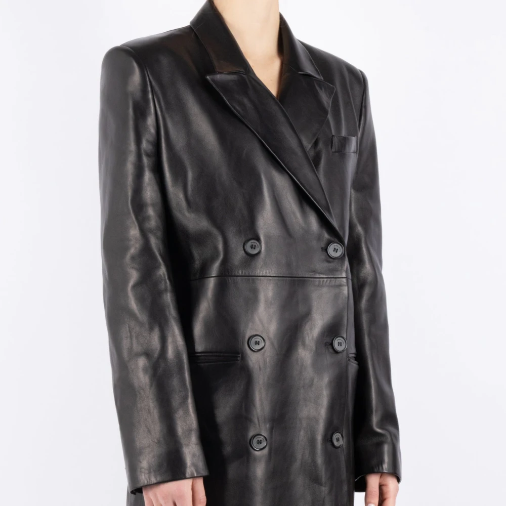 Magda Butrym Zwarte schapenvacht jas Black Dames