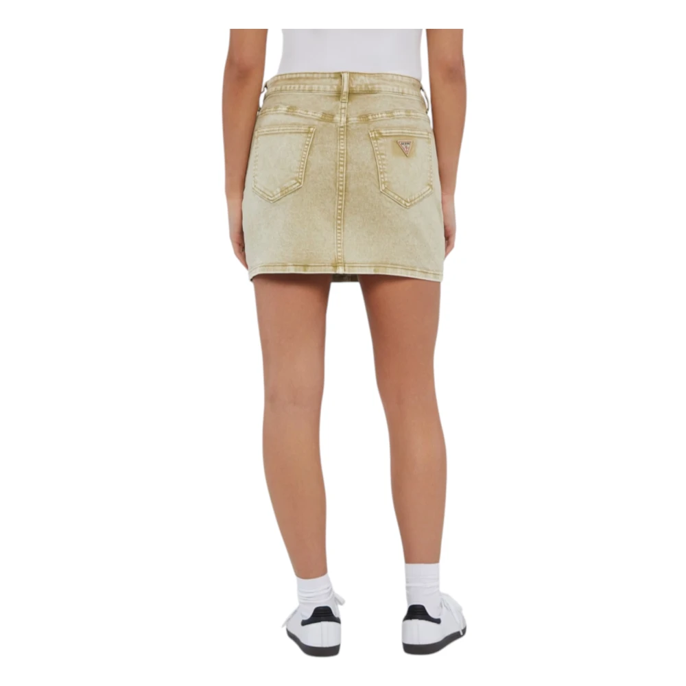 Guess Biologisch Katoen Denim Rok Beige Dames