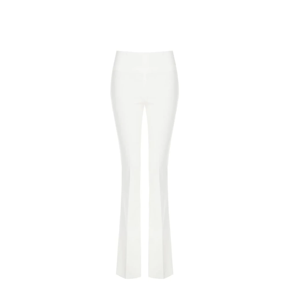 RINASCIMENTO Wijduitlopende broek van technische stof White Dames