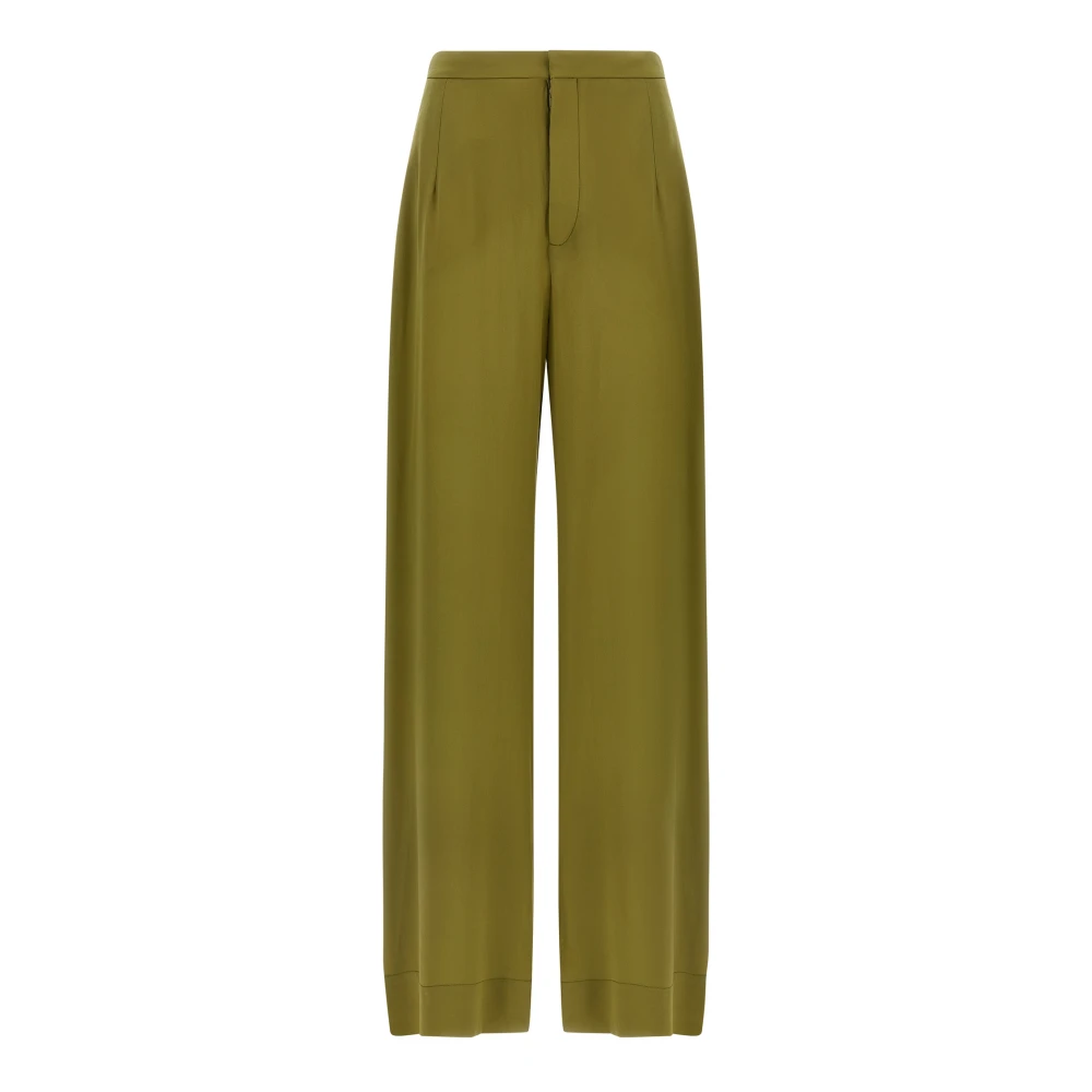 Jejia Green Wide Trousers, Female, Xs, Jean Silk Trousers