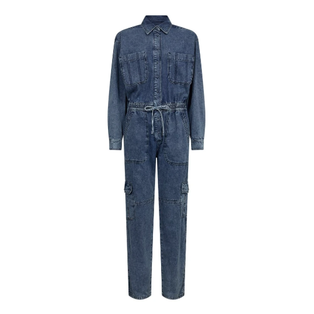 Co'Couture Blå Stonewash Benson Boiler Suit Klänning Blue, Dam