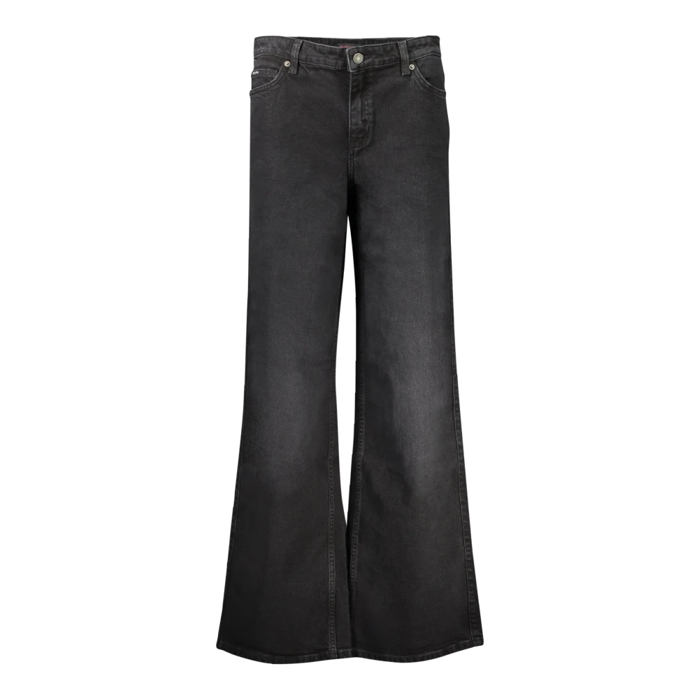 Guess Zwarte Denim Straight Jeans met 5 Zakken Black Dames