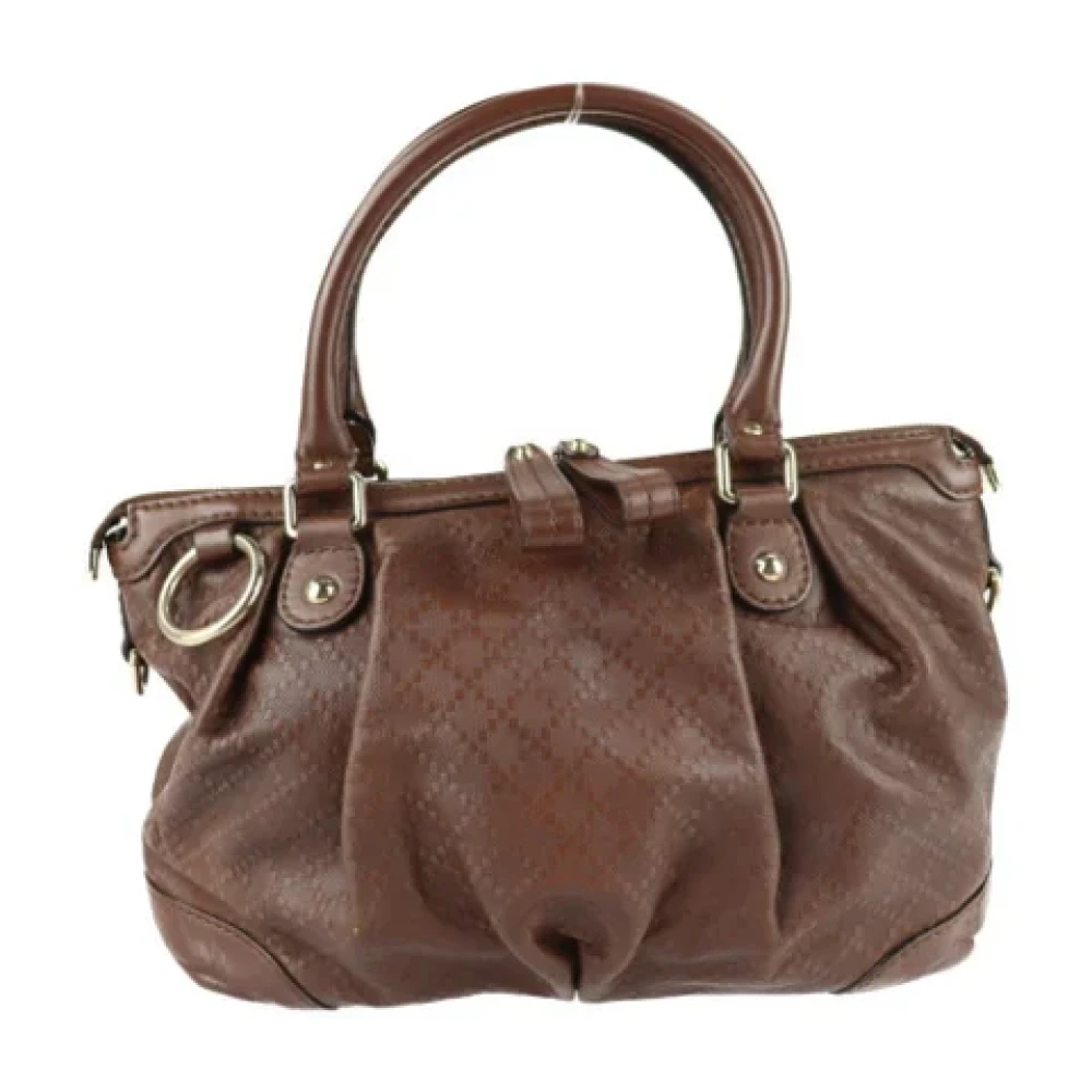 Gucci Vintage Pre-owned Leather handbags Brown Dames