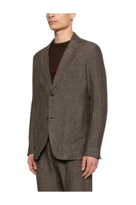 Linen Single-Breasted Blazer Jacket
