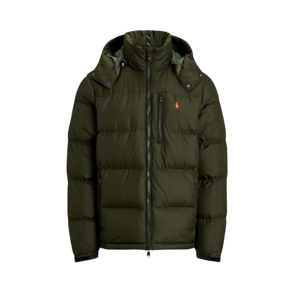 Polo Ralph Lauren Men's Green Water-Repellent Down Jacket With Detachable Hood