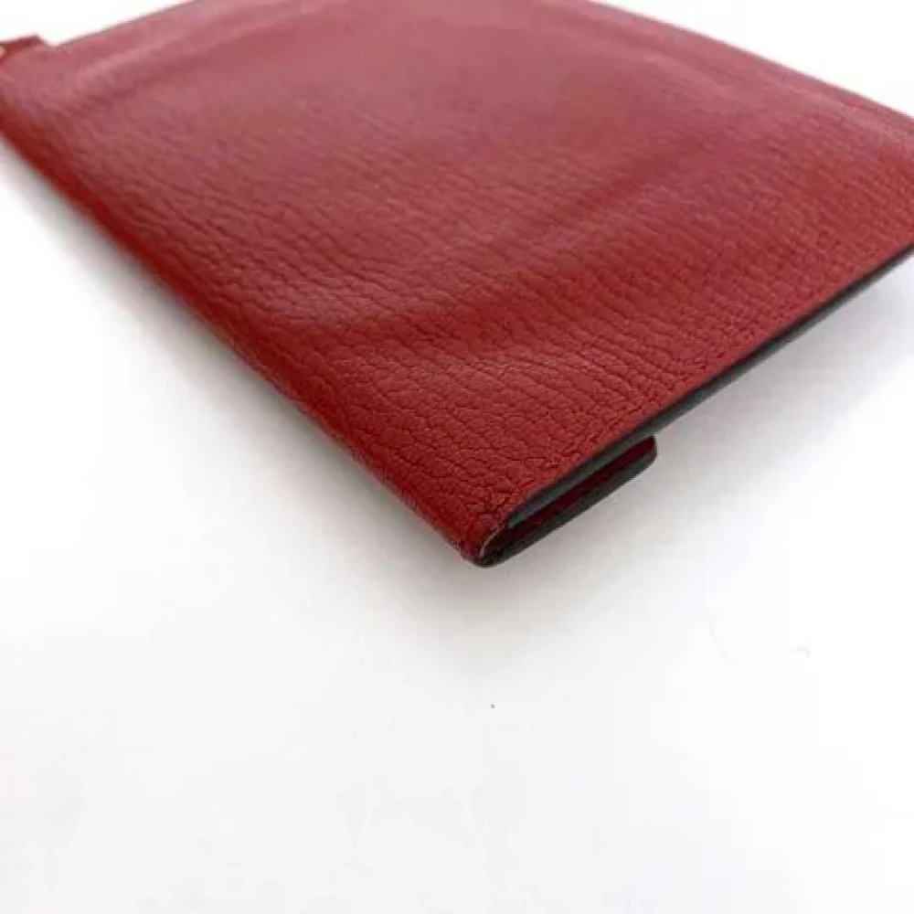 Miu Pre-owned Leather wallets Red Dames