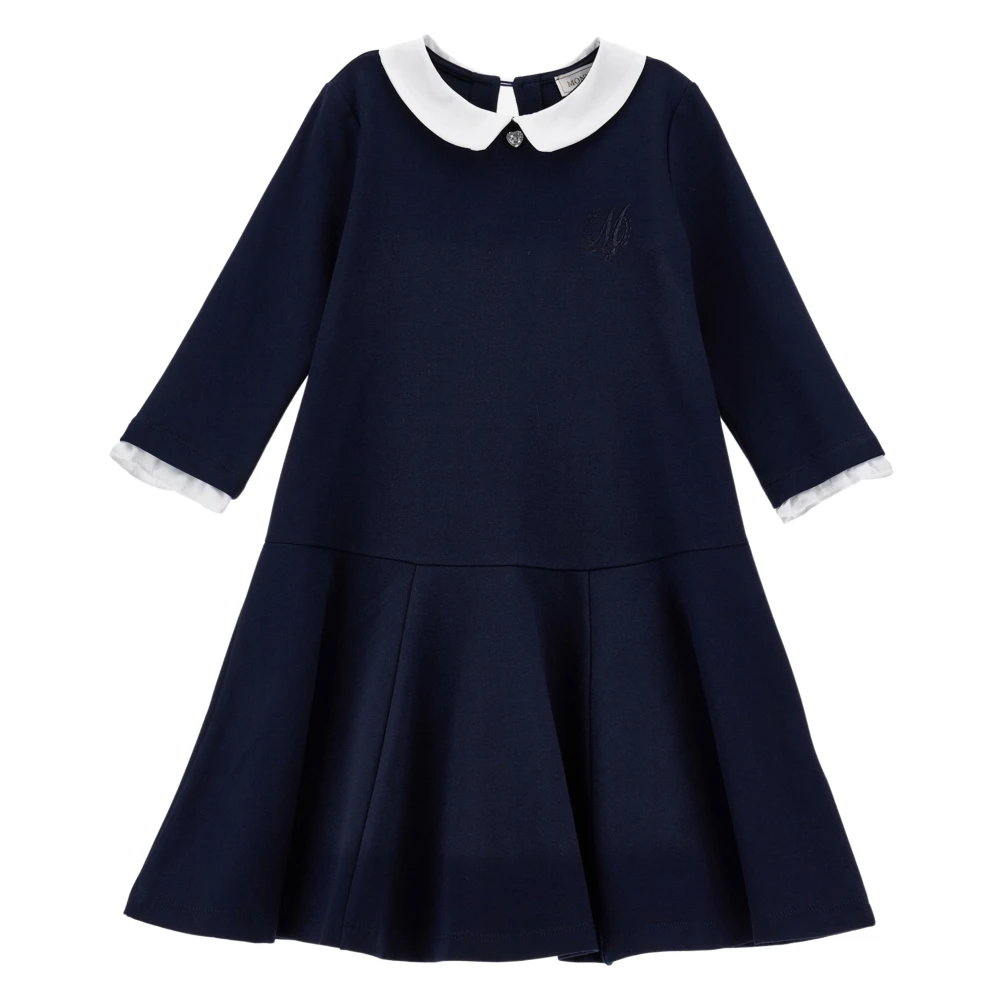 Monnalisa Girls Blue Punto Milano Dress - Dresses - 4 Y - Kids