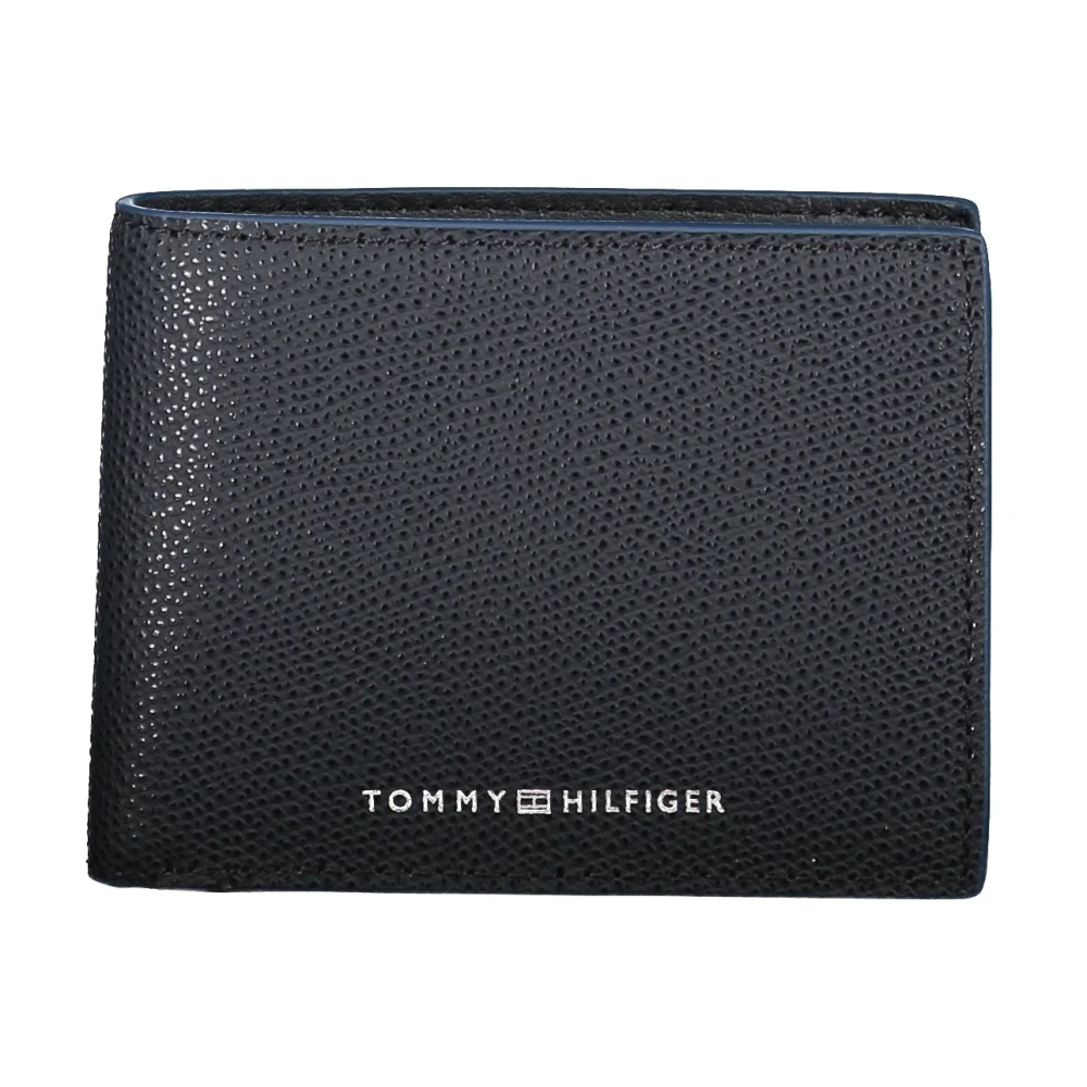 Tommy Hilfiger Elegante Leren Portemonnee met Twee Vakken Blue Heren