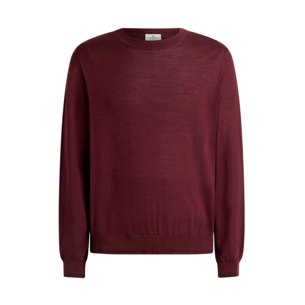 Etro Men's Red Sweater In Wool And Silk With Pegasus Embroidery - Image 2