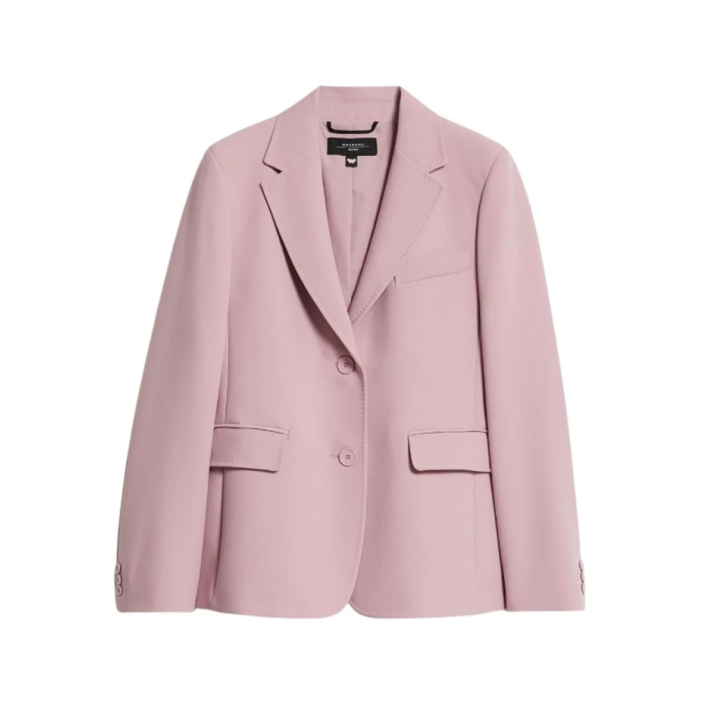 Max Mara Weekend Feminine Roze Blazer met Klassieke Reverskraag Pink Dames