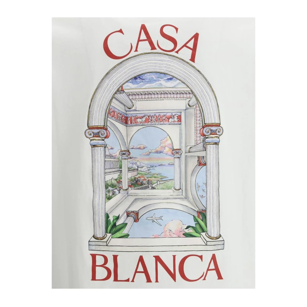 Casablanca Grafisch Print T-shirt met Monogramdetail White Heren