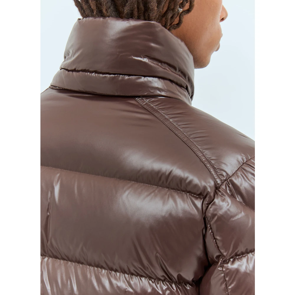 Moncler Gewatteerde korte donsjas met capuchon Brown Heren