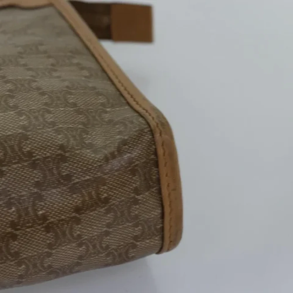 Celine Vintage Pre-owned Canvas clutches Beige Dames