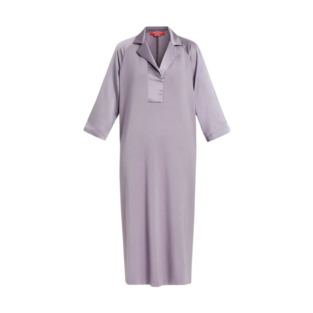 Marina Rinaldi Paarse Polo Stijl Jurk met Satijnen Kraag Purple Dames