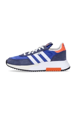 Blå låg sneaker med vita detaljer