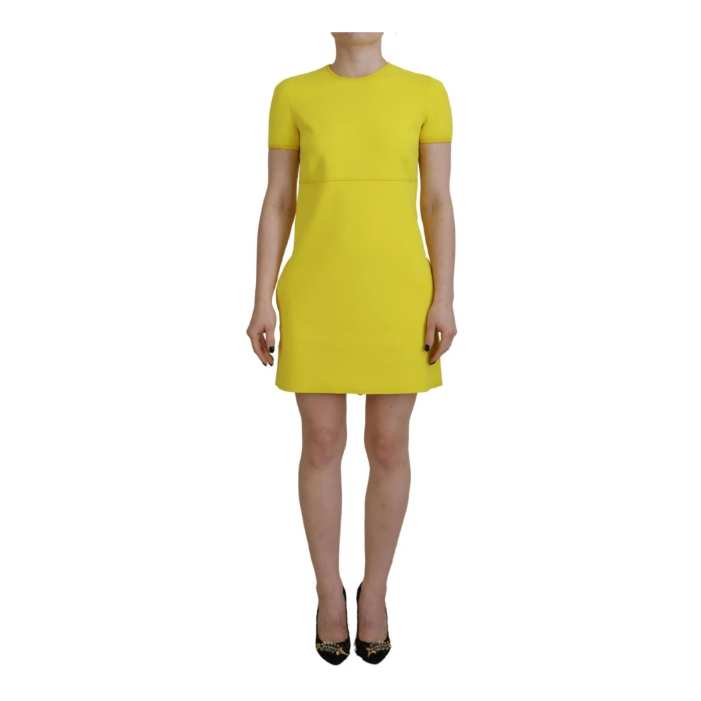 Dsquared2 Gele Logo Detail A-Lijn Jurk Yellow Dames