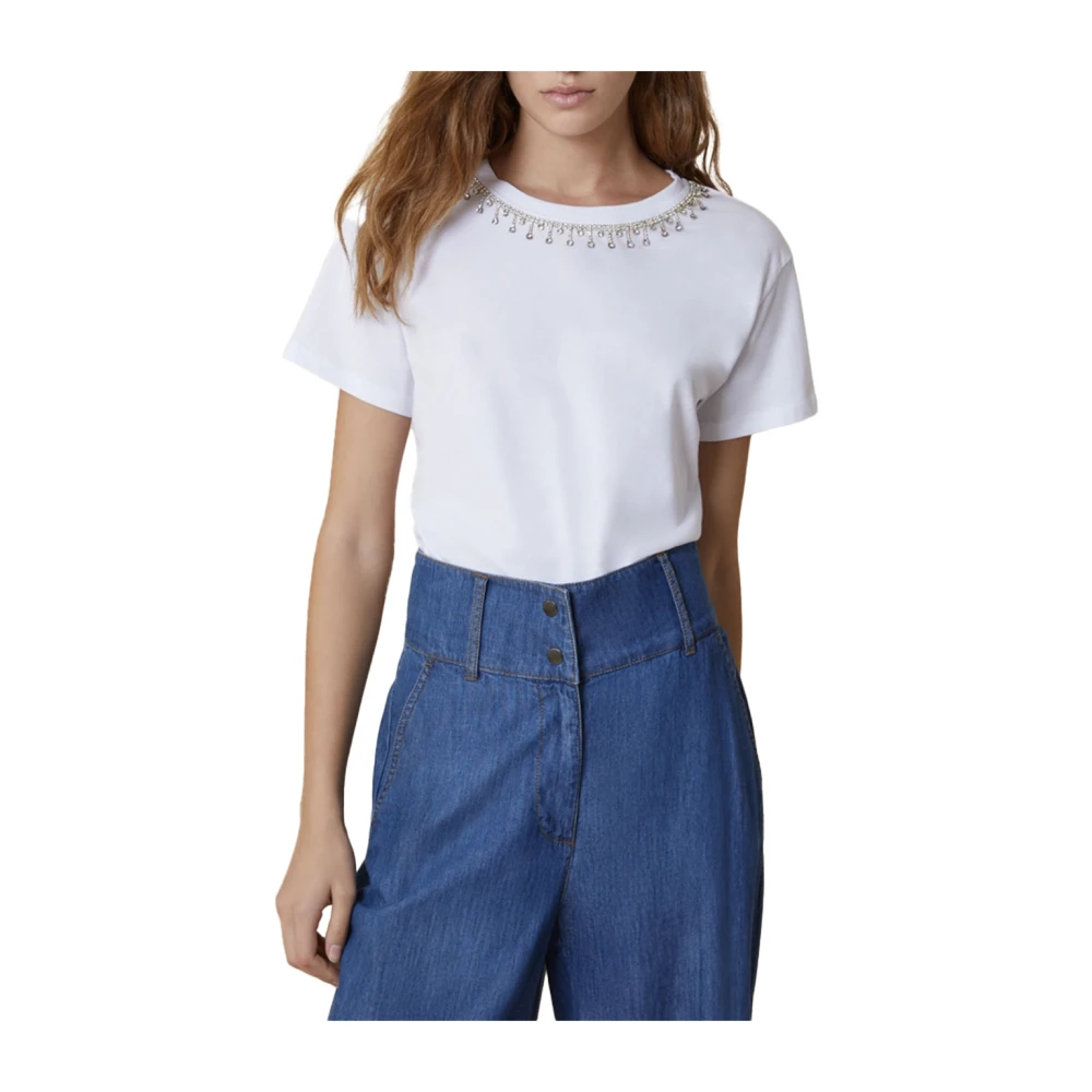 Pennyblack Sprankelend Basic Katoenen T-shirt White Dames