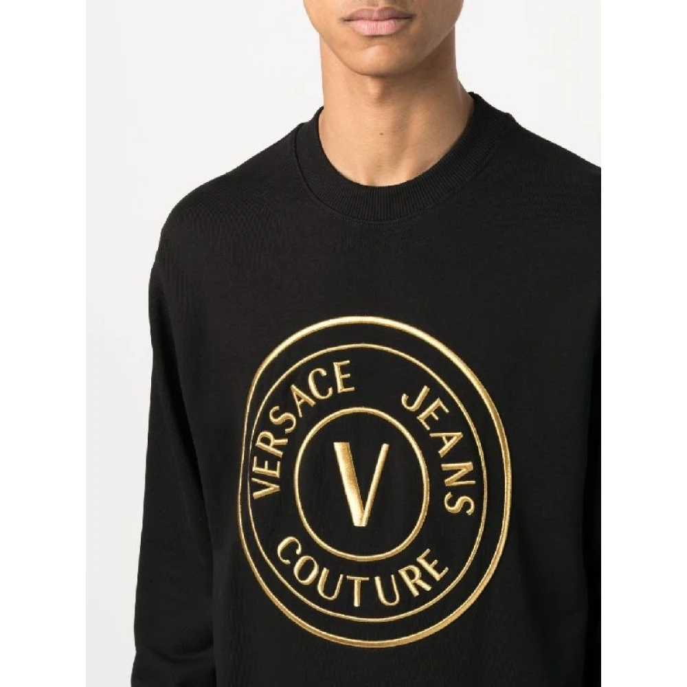 Versace Jeans Couture 3D Embro Sweater Zwart Goud Heren Black Heren