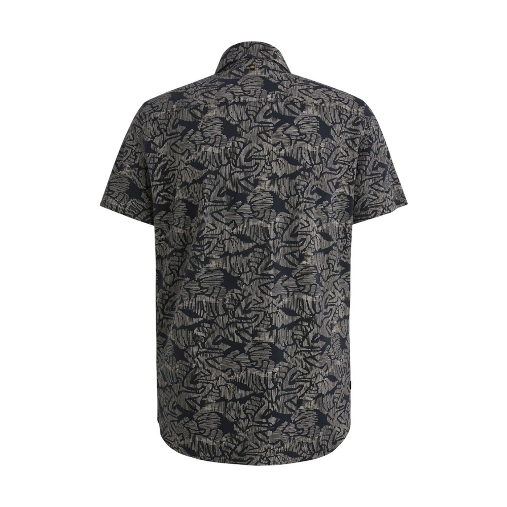 PME Legend Kort overhemd Print op Jersey Blue Heren