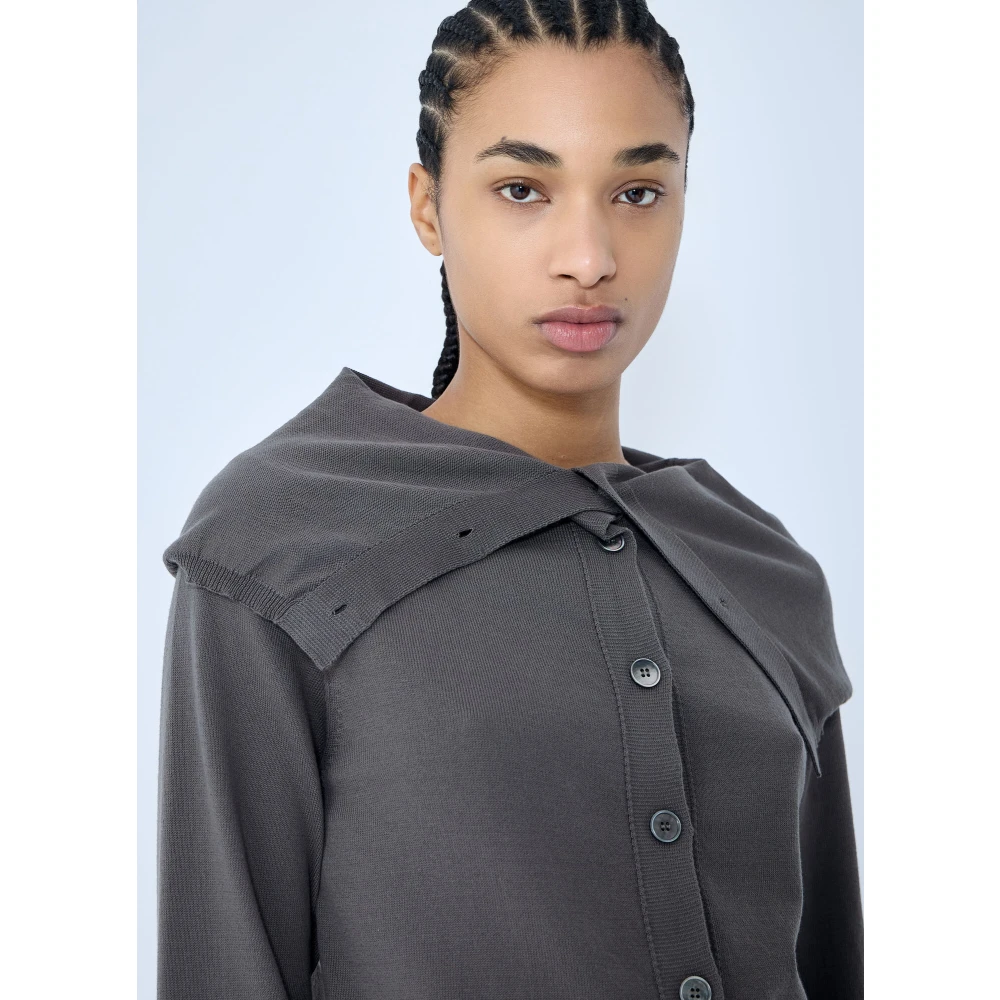 Our Legacy Gebreide Open Cardigan met Omslagkraag Gray Dames