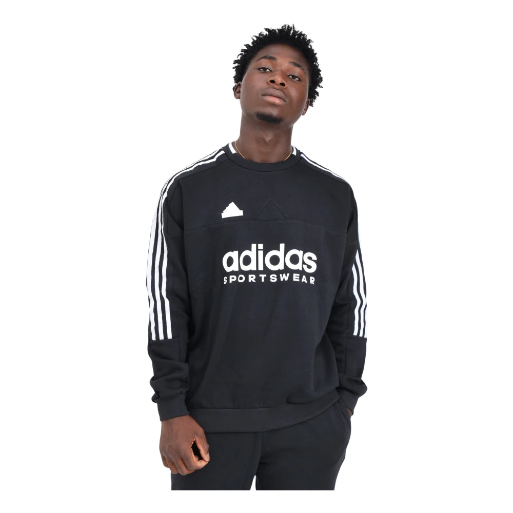 Adidas Zwarte Sweater Retro Stijl Black Heren