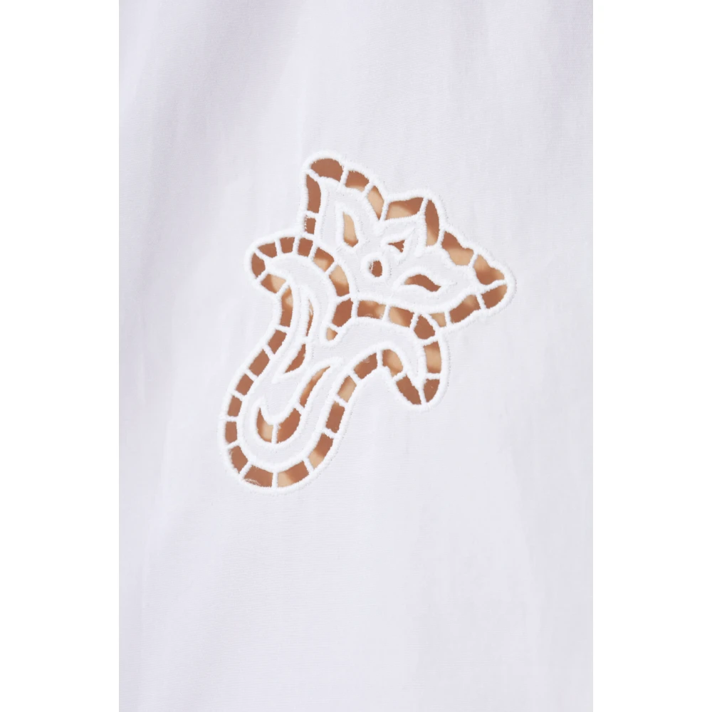 Versace Shirt met openwerkpatroon White Dames