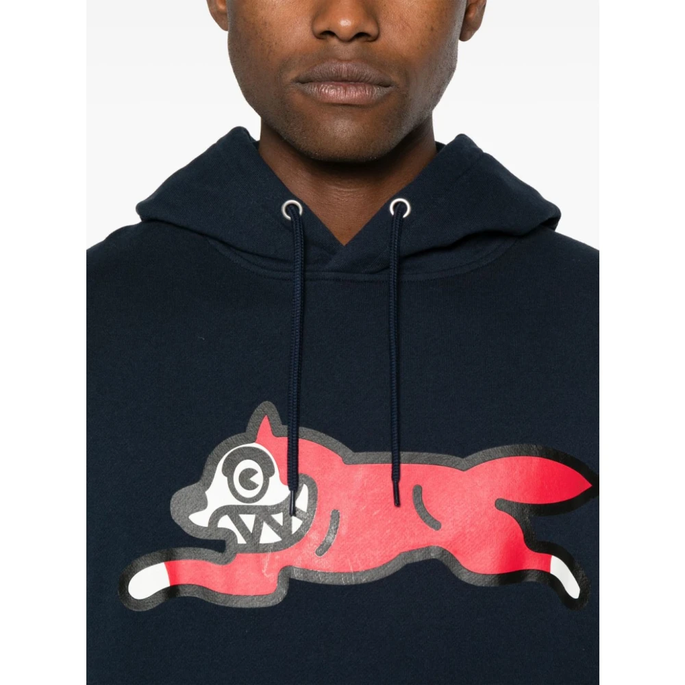 Icecream Blauwe Sweater met Running Dog Print Blue Heren