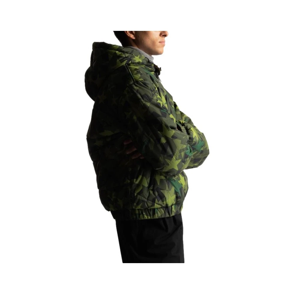 Versace Jeans Couture Groene Camo Gewatteerde Jas Green Heren