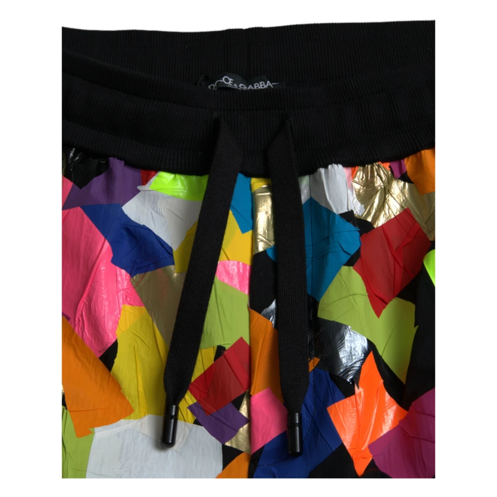 Dolce & Gabbana Multicolor Print Nylon Jogger Sweatpants Multicolor Heren