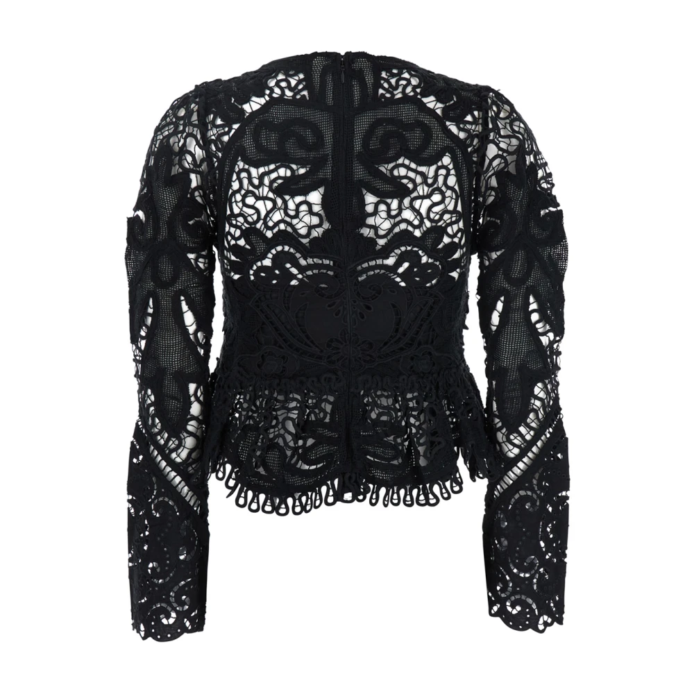 Sea NY Zwart Geborduurde Katoenen Cropped Top Black Dames