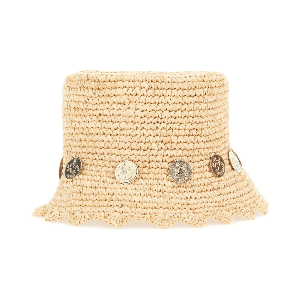 Paco Rabanne Raffia Bucket Hat Beige Dames