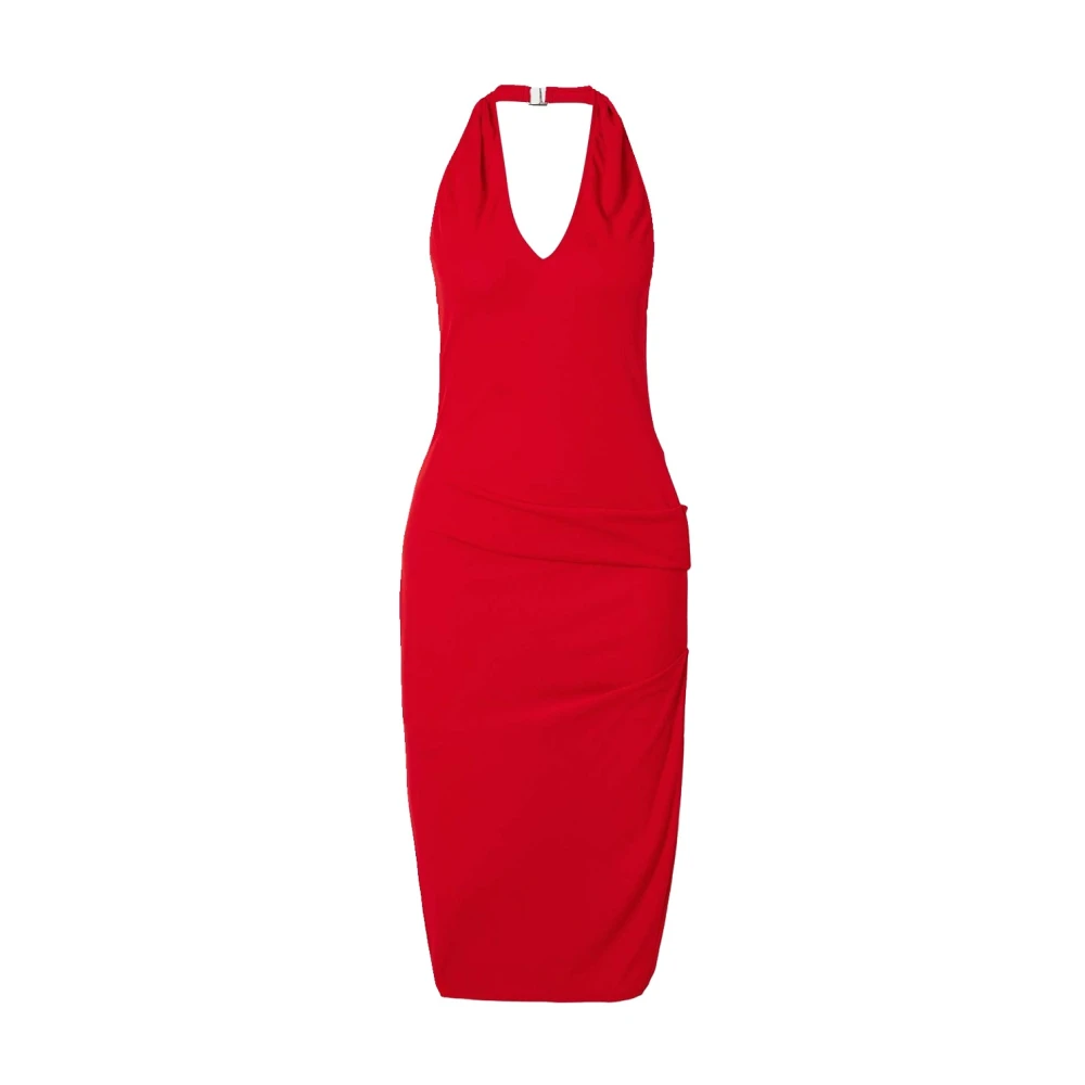Jacquemus Red Midi Dresses, Female, M, V-Neck Midi Dress