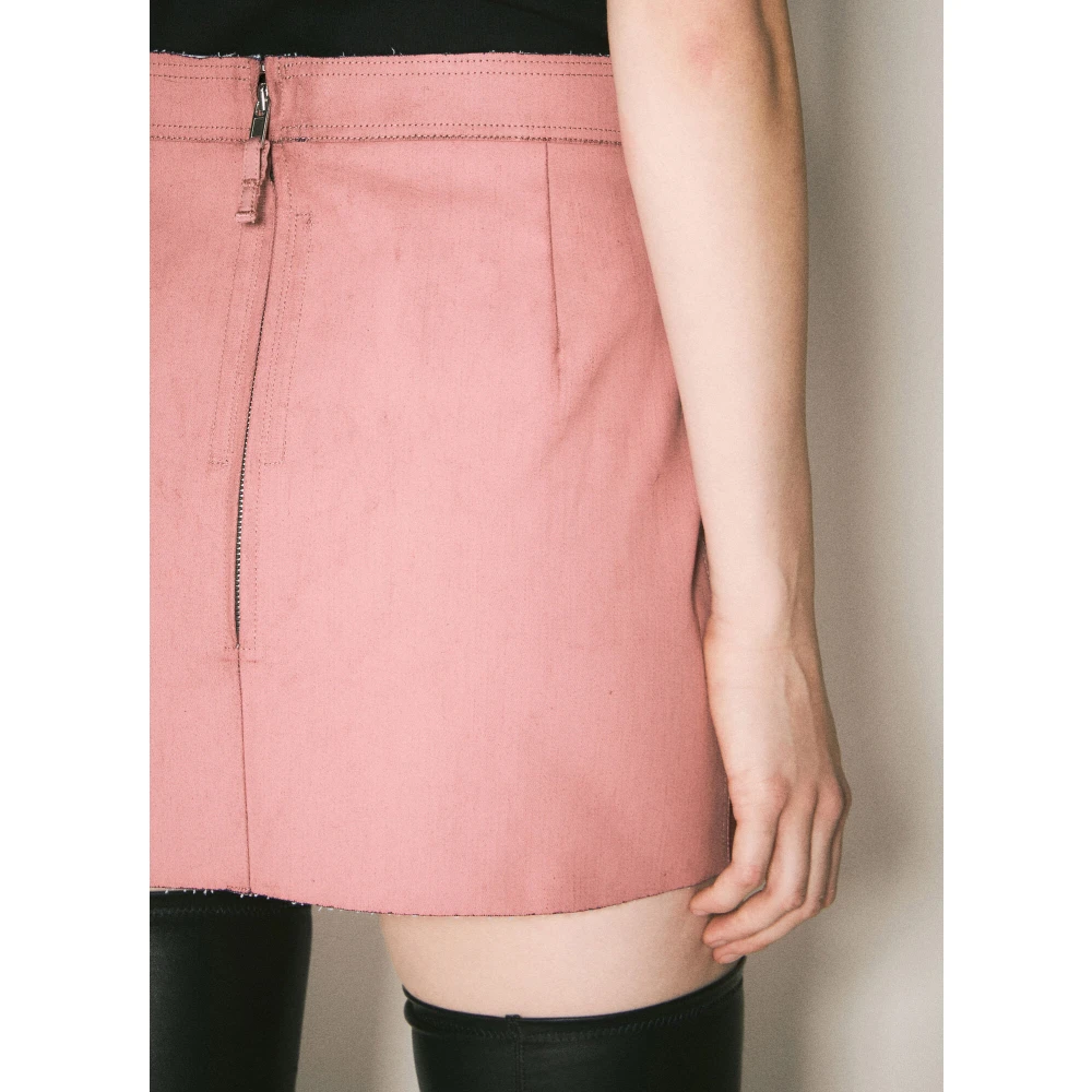Rick Owens Gecoate Mini Rok Pink Dames