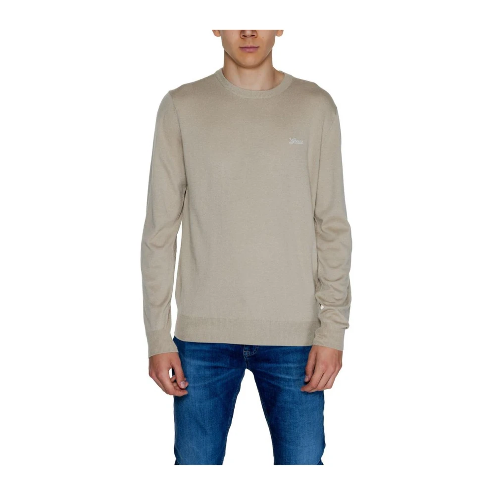 Guess Beige Gebreide Lange Mouw Ronde Hals Beige Heren