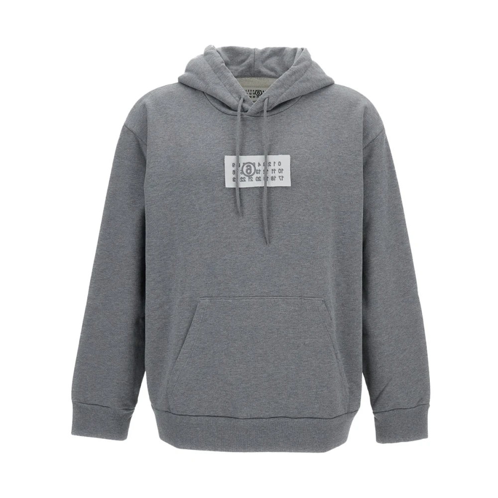 Mm6 Maison Margiela Sudadera Con Parche Del Logo Sweatshirts & Hoodies Hombre Gris S Sudadera Con Parche Del Logo