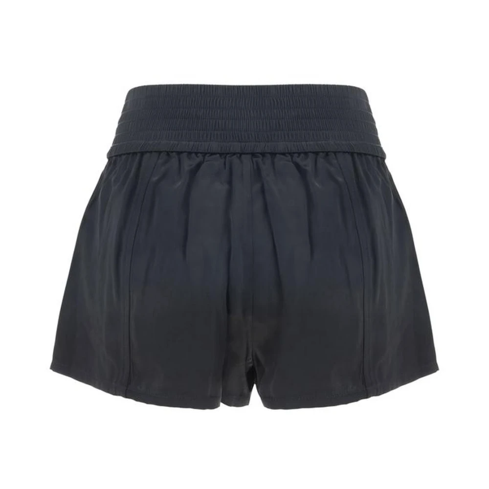 alexander wang Shorts met Monogram Patch en Elastische Taille Black Dames